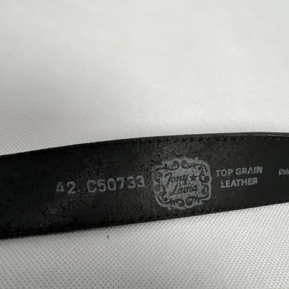 Tony Lama Layla Floral Full Grain Leather Black Belt Size 42 Made in USA C50733